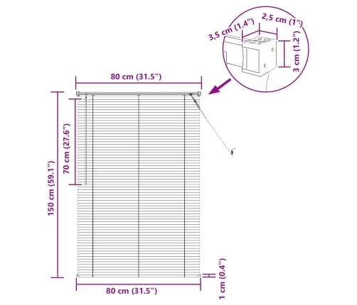 Venēcijas Žalūzija Regulējams Sudrabaini Pelēks 150 X 80 Cm Pvc Vidaxl