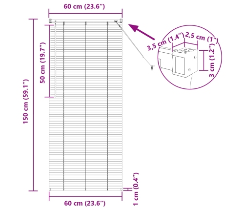 Venēcijas Žalūzija Regulējams Melna 150 X 60 Cm Pvc Vidaxl