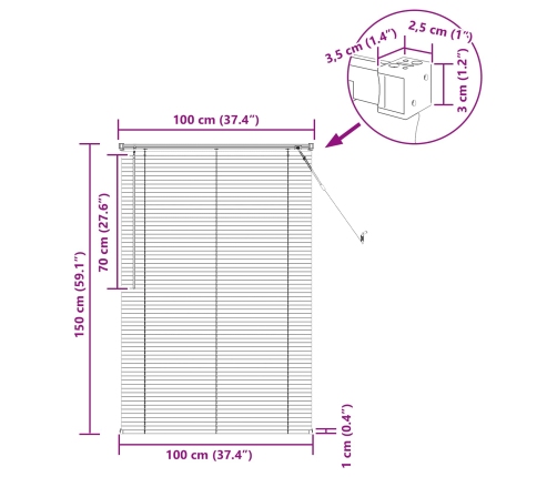 Venēcijas Žalūzija Regulējams Melna 150 X 100 Cm Pvc Vidaxl