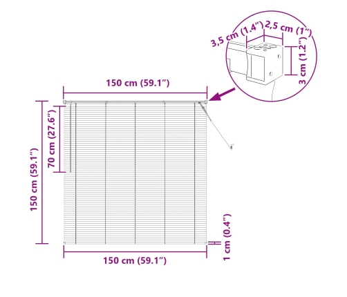 Venēcijas Žalūzija Regulējams Melna 150 X 150 Cm Pvc Vidaxl