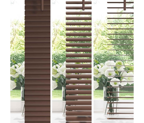 Venēcijas Žalūzija Tumši Brūna Ar Rakstu 150 X 120 Cm Pvc Vidaxl