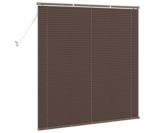 Venēcijas Žalūzija Tumši Brūns Ar Koka Rakstu 160 X 150 Cm Pvc Vidaxl