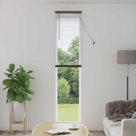 Venēcijas Žalūzija Tumši Brūna Ar Rakstu 213 X 60 Cm Pvc Vidaxl