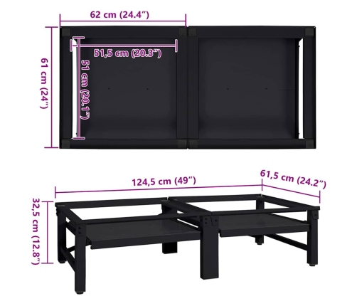Veļas Mazgājamā Mašīna Uzpaliks 2 Pcs Melna 64 X 55 X 32.5 Cm Vidaxl