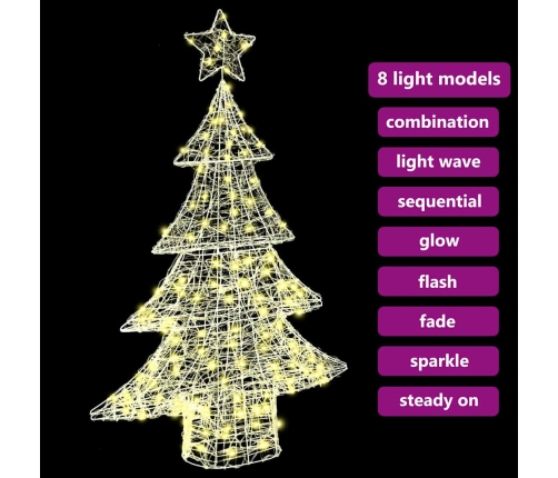 Ziemassvētku Eglīte Su 100 Led Silti Balta 120 Cm Akrils Vidaxl