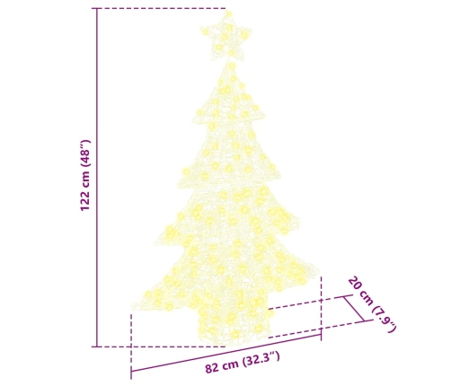 Ziemassvētku Eglīte Su 100 Led Silti Balta 120 Cm Akrils Vidaxl