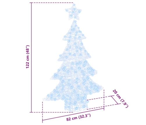 Ziemassvētku Eglīte Su 100 Led Vēsi Balta 120 Cm Akrils Vidaxl