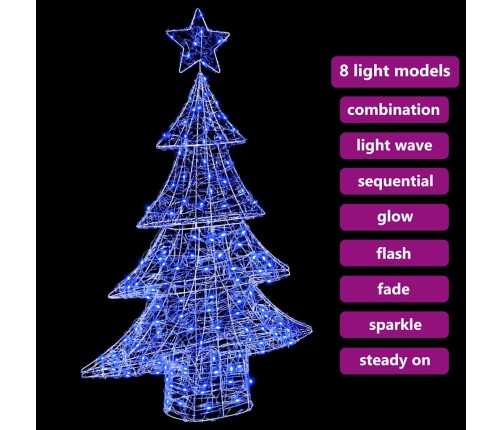 Ziemassvētku Eglīte Su 100 Led Zila 120 Cm Akrils Vidaxl