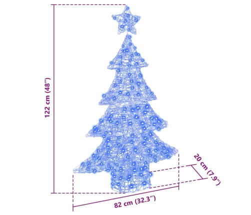 Ziemassvētku Eglīte Su 100 Led Zila 120 Cm Akrils Vidaxl