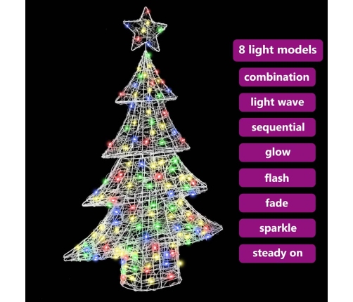 Ziemassvētku Eglīte Su 100 Led Daudzkrāsains 120 Cm Akrils Vidaxl