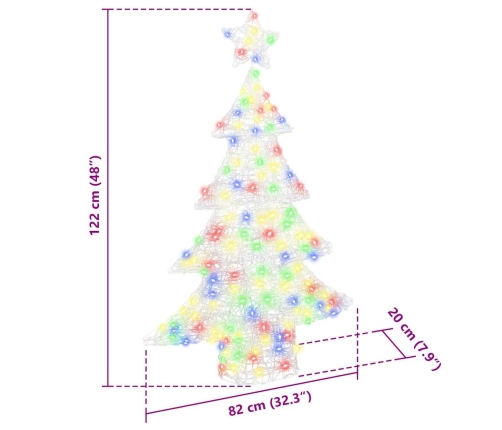 Ziemassvētku Eglīte Su 100 Led Daudzkrāsains 120 Cm Akrils Vidaxl