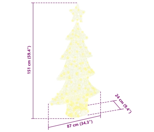 Ziemassvētku Eglīte Su 160 Led Silti Balta 150 Cm Akrils Vidaxl