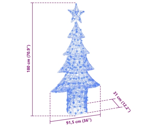 Ziemassvētku Eglīte Su 240 Led Zila 180 Cm Akrils Vidaxl