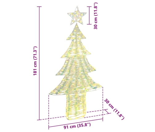 Ziemassvētku Eglīte Su 240 Led Silti Balta 180 Cm Pet Vidaxl