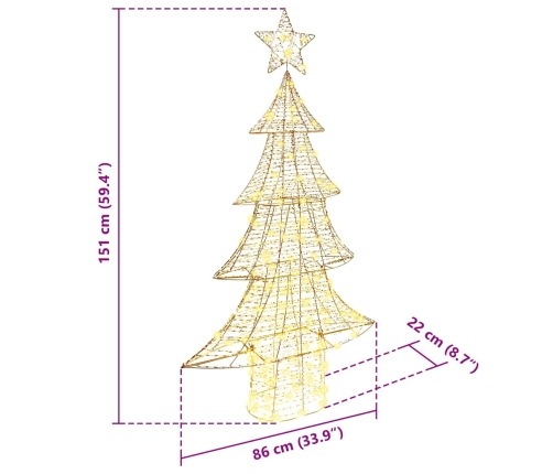 Ziemassvētku Eglīte Su 160 Led Silti Balta 150 Cm Pet Vidaxl