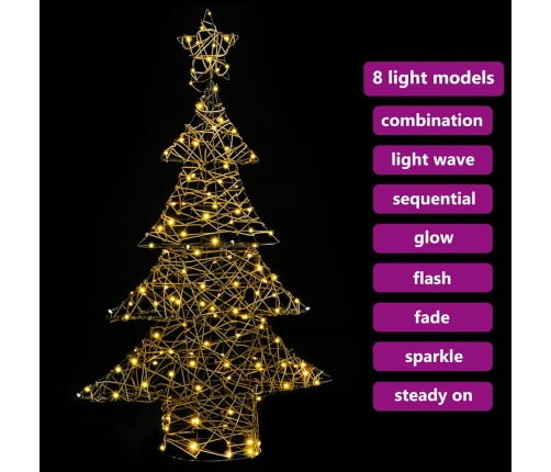 Ziemassvētku Eglīte Su 120 Led Silti Balta 120 Cm Rotangpalma Vidaxl