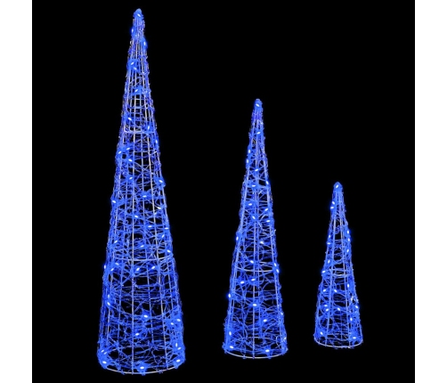 Ziemassvētku Eglīte Su 90 Led 3 Pcs Zila 20 X 20 X 80 Cm Akrils Vidaxl