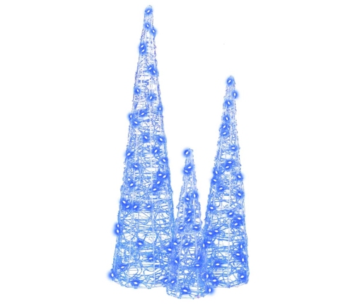 Ziemassvētku Eglīte Su 90 Led 3 Pcs Zila 20 X 20 X 80 Cm Akrils Vidaxl