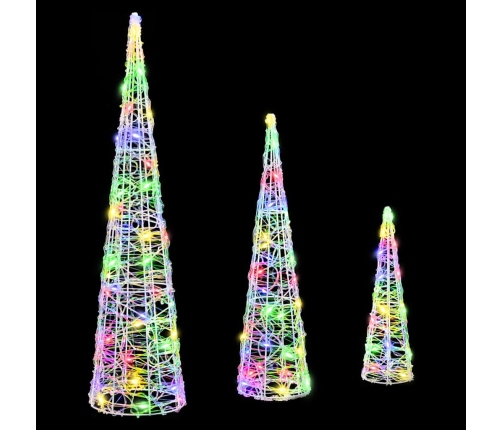 Ziemassvētku Eglīte 3 Pcs Daudzkrāsains 20 X 20 X 80 Cm Akrils Vidaxl