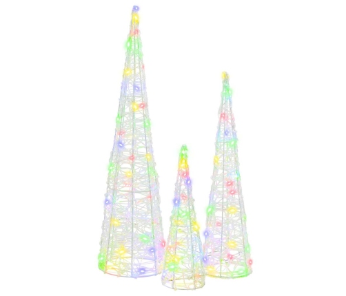 Ziemassvētku Eglīte 3 Pcs Daudzkrāsains 20 X 20 X 80 Cm Akrils Vidaxl