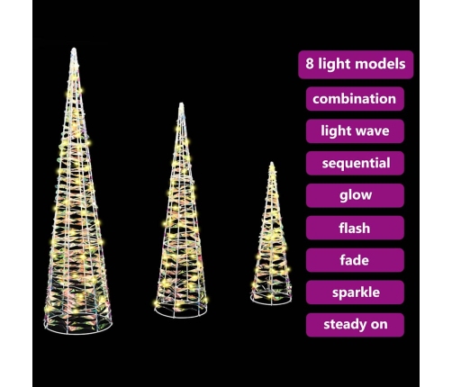 Ziemassvētku Eglīte 3 Pcs Silti Balta 20 X 20 X 80 Cm Pet Vidaxl