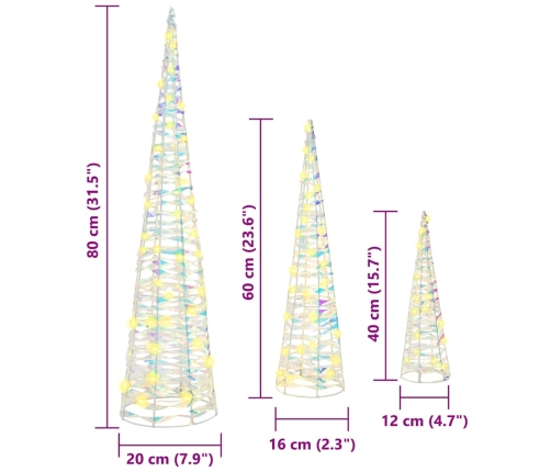 Ziemassvētku Eglīte 3 Pcs Silti Balta 20 X 20 X 80 Cm Pet Vidaxl