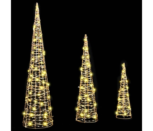 Ziemassvētku Eglīte 3 Pcs Silti Balta 40 Cm 60 Cm 80 Cm Pet Vidaxl