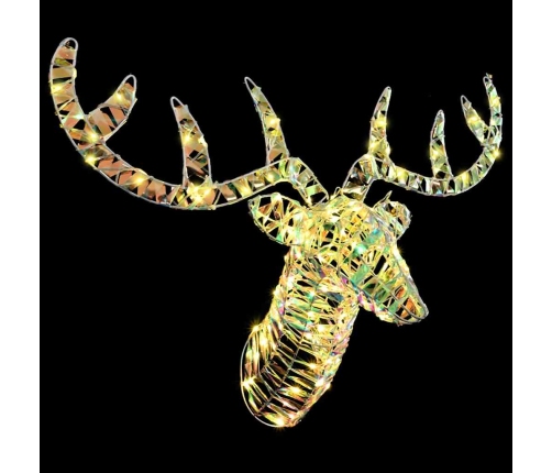 Ziemassvētku Ziemeļbriedis Ar Kamanām Silti Balta 60 Cm Pet Vidaxl