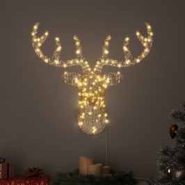 Ziemassvētku Ziemeļbriedis Ar Kamanām Silti Balta 60 Cm Pet Vidaxl