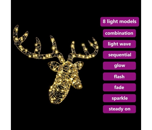 Ziemassvētku Ziemeļbriedis Ar Kamanām Silti Balta 60 Cm Pet Vidaxl