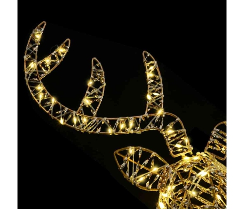 Ziemassvētku Ziemeļbriedis Ar Kamanām Silti Balta Rotangpalma Vidaxl