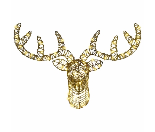 Ziemassvētku Ziemeļbriedis Ar Kamanām Silti Balta Rotangpalma Vidaxl