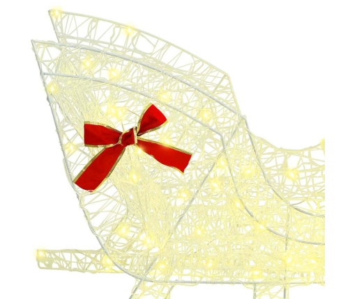 Ziemassvētku Ziemeļbriedis Ar Kamanām Silti Balta 120 Cm 55 Cm Vidaxl