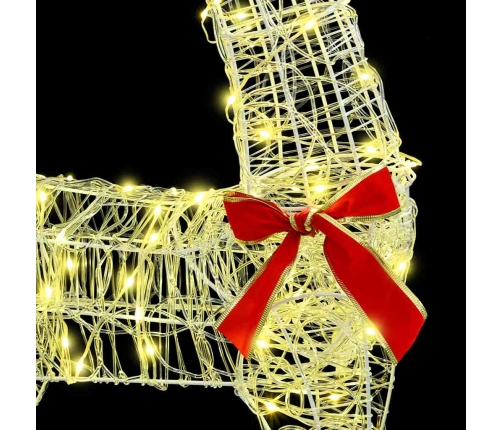 Ziemassvētku Ziemeļbriedis Ar Kamanām Silti Balta 120 Cm 55 Cm Vidaxl