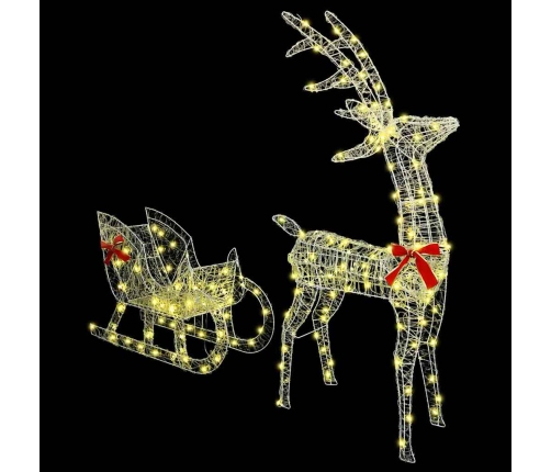 Ziemassvētku Ziemeļbriedis Ar Kamanām Silti Balta 120 Cm 55 Cm Vidaxl