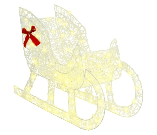 Ziemassvētku Ziemeļbriedis Ar Kamanām Silti Balta 120 Cm 55 Cm Vidaxl