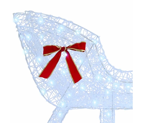 Ziemassvētku Ziemeļbriedis Ar Kamanām Vēsi Balta Vidaxl