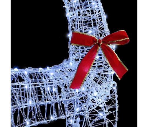 Ziemassvētku Ziemeļbriedis Ar Kamanām Vēsi Balta Vidaxl