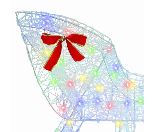 Ziemassvētku Ziemeļbriedis Ar Kamanām Krāsains Vidaxl