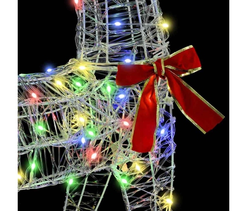 Ziemassvētku Ziemeļbriedis Ar Kamanām Krāsains Vidaxl