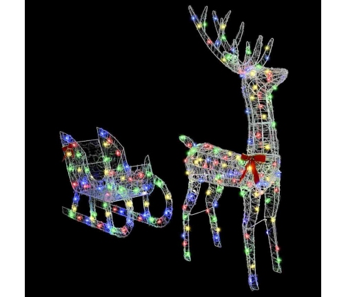 Ziemassvētku Ziemeļbriedis Ar Kamanām Krāsains Vidaxl