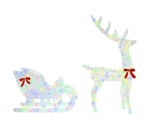 Ziemassvētku Ziemeļbriedis Ar Kamanām Krāsains Vidaxl