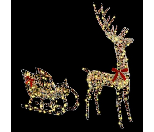 Ziemassvētku Ziemeļbriedis Ar Kamanām Silti Balta Pet Vidaxl