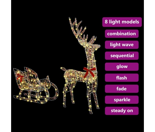 Ziemassvētku Ziemeļbriedis Ar Kamanām Silti Balta Pet Vidaxl