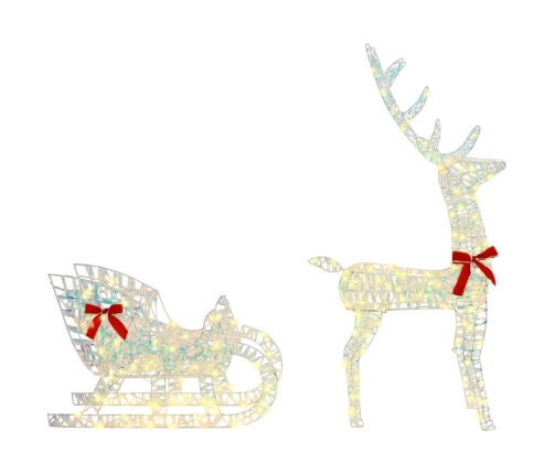 Ziemassvētku Ziemeļbriedis Ar Kamanām Silti Balta Pet Vidaxl