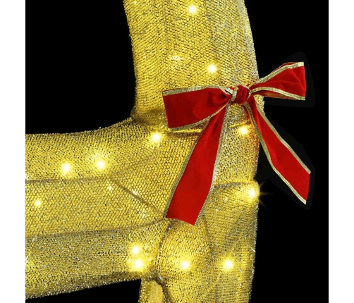 Ziemassvētku Ziemeļbriedis Ar Kamanām Silti Balta Audums Vidaxl