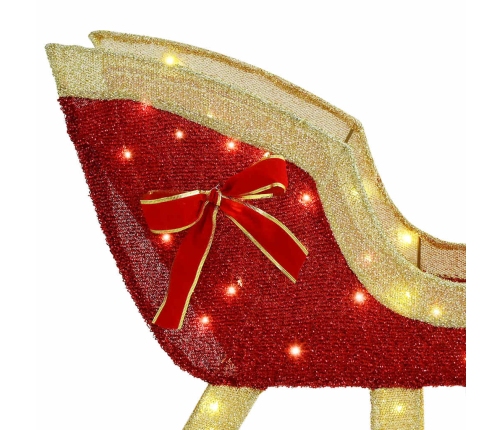 Ziemassvētku Ziemeļbriedis Ar Kamanām Silti Balta Audums Vidaxl