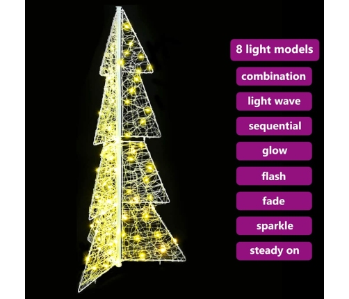 Ziemassvētku Eglīte Su 100 Led Silti Balts 120 Cm Akrils Vidaxl