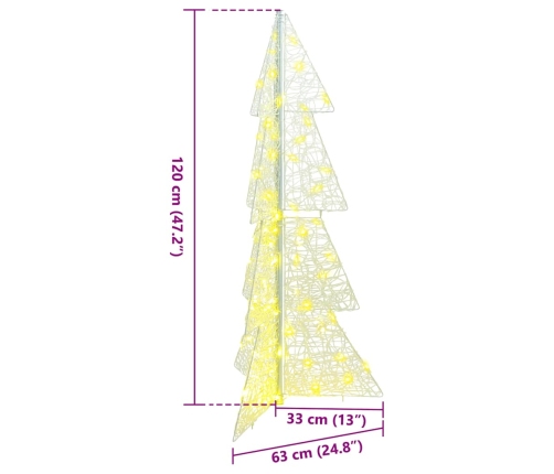 Ziemassvētku Eglīte Su 100 Led Silti Balts 120 Cm Akrils Vidaxl