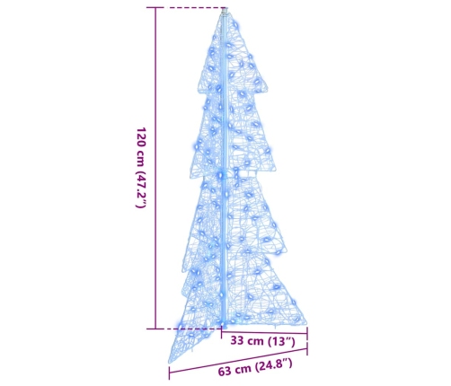 Ziemassvētku Eglīte Su 100 Led Zila 120 Cm Akrils Vidaxl